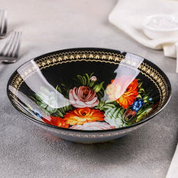 Салатник стеклянный Доляна Народные мотивы, 720 мл, 18,55 cм