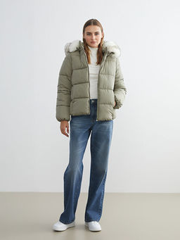 Kad?n Kap??onlu D?z ?i?me Mont