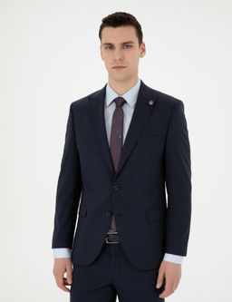 Lacivert Ex. Slim Fit Tak_m Elbise