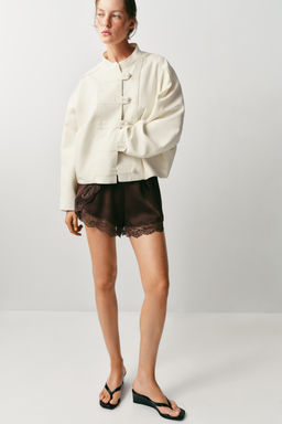 SHORTS COMBINADOS ENCAJE / Marr?n