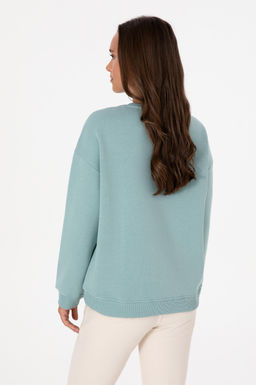 Kad_n Mint _ardonlu Bisiklet Yaka Basic Sweatsh_rt
