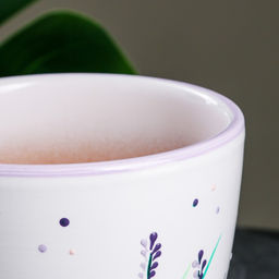 Горшок для цветов Лаванда, керамический, с поддоном, 1 л, белый - Simaland фото 2