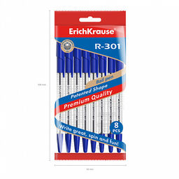 Цена за 50 шт. Ручка шариковая ErichKrause R-301 Stick&Grip Classic 1.0, цвет чернил красный (в коробке по 50 шт.)