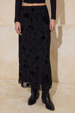 Murdum Flok Bask?l? Kalem Maxi/Uzun Tul Esnek Orme Etek TWOAW26ET00146 - Trendyolmilla фото 7