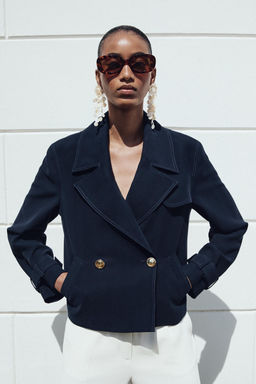 DOUBLE-BREASTED SHORT JACKET - Zara фото 4