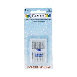 Иглы для быт. шв. машин Gamma NU №120 универсальные 5 шт в блистере №120