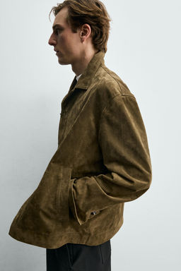 SOBRECAMISA PIEL ANTE / Khaki - Zara фото 6