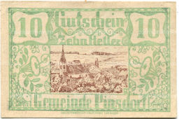 10 геллеров 1920 года Австрия Пинсдорф (нотгельд)