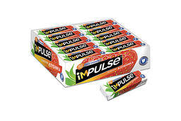 Impulse, жевательная резинка со вкусом Клубника, без сахара, 14 г (упаковка 30 шт)