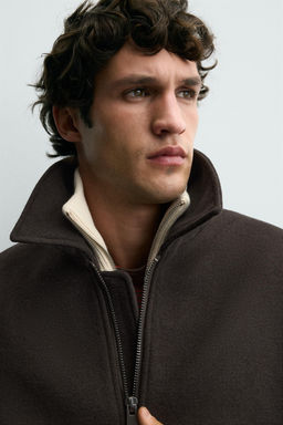 WOOL BLEND JACKET WITH CONTRAST COLLAR - Zara фото 6