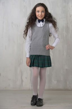Жилет для девочек 7082. 5003 св.серый