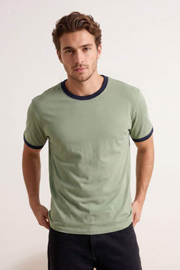 Lacivert Regular/Normal Kesim Kontrast Yaka ve Kol Detayl? Pike Dokulu T-Shirt TMNSS26TS00009 - Trendyolmilla фото 16