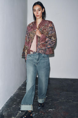 FLORAL PRINT VELVET KIMONO