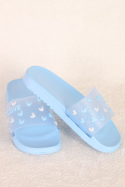 Шлепанцы голубые женские