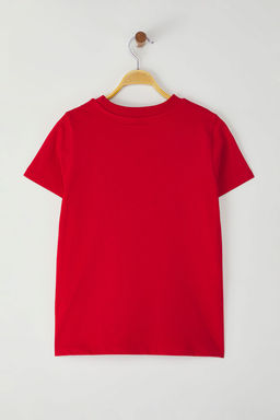 TRENDYOLMILLA K?rm?z? Slogan Bask?l? Regular/Normal Kal?p Orme T-Shirt TWOSS25TS00056  фото 6