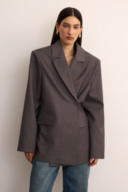 Жакет оверсайз трансформер в полоску - Mollis фото 3