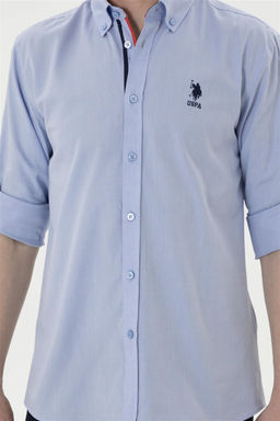 Мужская синяя рубашка с длинным рукавом - U.s. polo assn фото 6