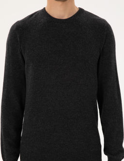 Antrasit Melanj Slim Fit Bisiklet Yaka Ka_mir Triko Kazak - Pierre cardin фото 6