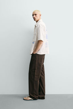 CAMISA RELAXED FIT ESTAMPADOS LAVADOS / Blanco roto - Zara фото 4