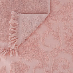 Полотенце махровое "Королевский шик" 50х90см, хлопок 100%, с бахромой, пыльная роза (Китай)