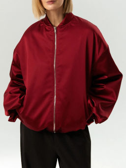 ЕМКА / Сатиновый бомбер на молнии - Emka фото 4