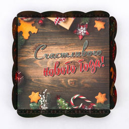 Цена за 5 шт. Коробка для печенья «Счастливого нового года», 12×12×3 см