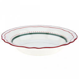 Карельская брусника Тарелка глубокая фарфоровая д180мм, h35мм, 400мл, с деколью, отводка, волнистый край, белый (Китай) - Домашняя мода фото 2