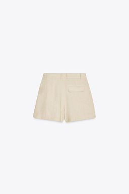 HIGH-WAIST LINEN BLEND BERMUDA SHORTS - Zara фото 7