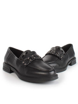 03-DYL140-1 BLACK Лоферы женские (натуральная кожа)