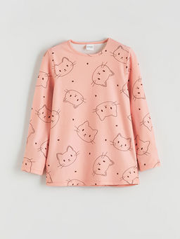 Bisiklet Yaka Polar K?z ?ocuk Pijama Tak?m?