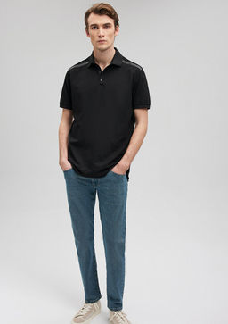 Siyah Polo Tisort - Mavi фото 14