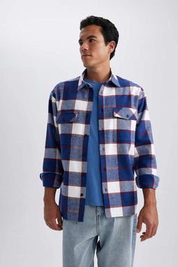 Рубашка Relax Fit в клетку с длинным рукавом Lumberjack - Defacto фото 4