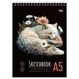 Скетчбук 148*210мм 40л., 80г/м, на гребне, карт.обложка "Arctic fox" (СА540гр_58726, BG)