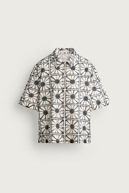 CAMISA RELAXED FIT ESTAMPADO MOSAICO / Blanco - Zara фото 7