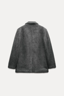 OVERSIZE SOFT FAUX-FUR BLAZER - Zara фото 7