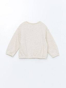 Bisiklet Yaka Uzun Kollu Nak??l? K?z Bebek Sweatshirt ve Tayt 2li Tak?m - Waikiki фото 3