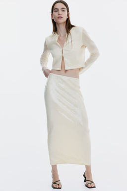 Top cropped de lentejuelas - H&m фото 3