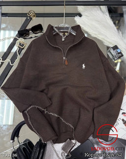 Женский свитшот с молнией и люксовым логотипом Polo