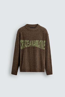 RIBBED SLOGAN SWEATER - Zara фото 7