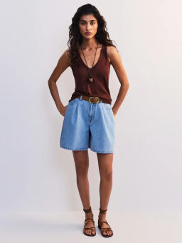 Джинсовые шорты со складками ZR2605092325-102 / Zarina