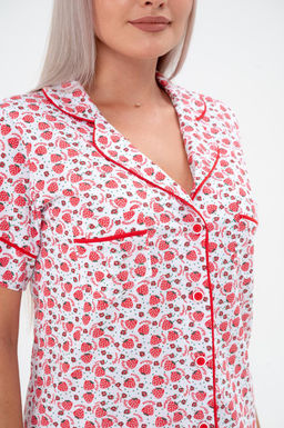 Костюм женский из жакета и шорт из кулирки Рейчел клубничка - Амадэль фото 12