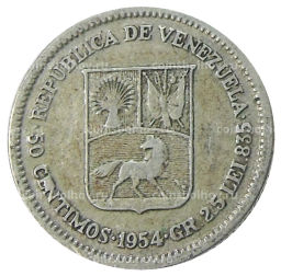 50 сентимо 1954 года Венесуэла