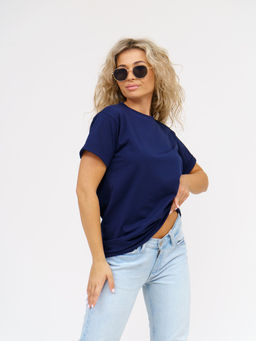 Футболка Хлопок 95%, лайкра 5% Классика аква - Ивассорти фото 97