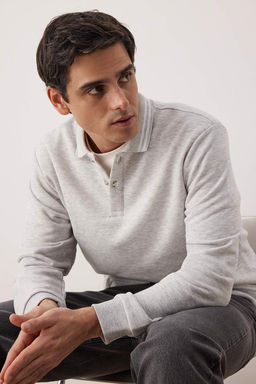 Lacivert Regular/Normal Polo Yaka Orme Sweatshirt TMNAW26SW00055 - Trendyolmilla фото 9