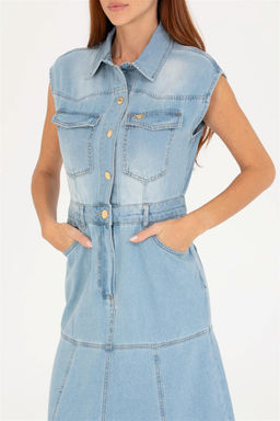 U. S. Polo Assn Женское синее джинсовое платье - U.s. polo assn фото 13