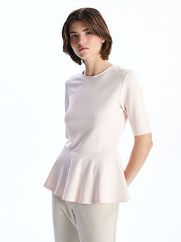 Bisiklet Yaka Peplum Bluz