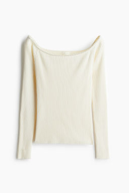 Top off-the-shoulder con cuentas - H&m фото 7