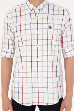 U. S. Polo Assn / Мужская белая рубашка с длинным рукавом - U.s. polo assn фото 6