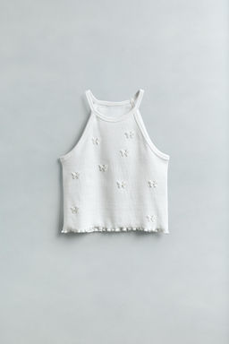 RIBBED BUTTERFLY AND FLOWER T-SHIRT - Zara фото 5