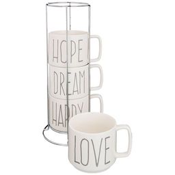 НАБОР КРУЖЕК 350 МЛ НА ПОДСТАВКЕ ИЗ 4 ШТ.